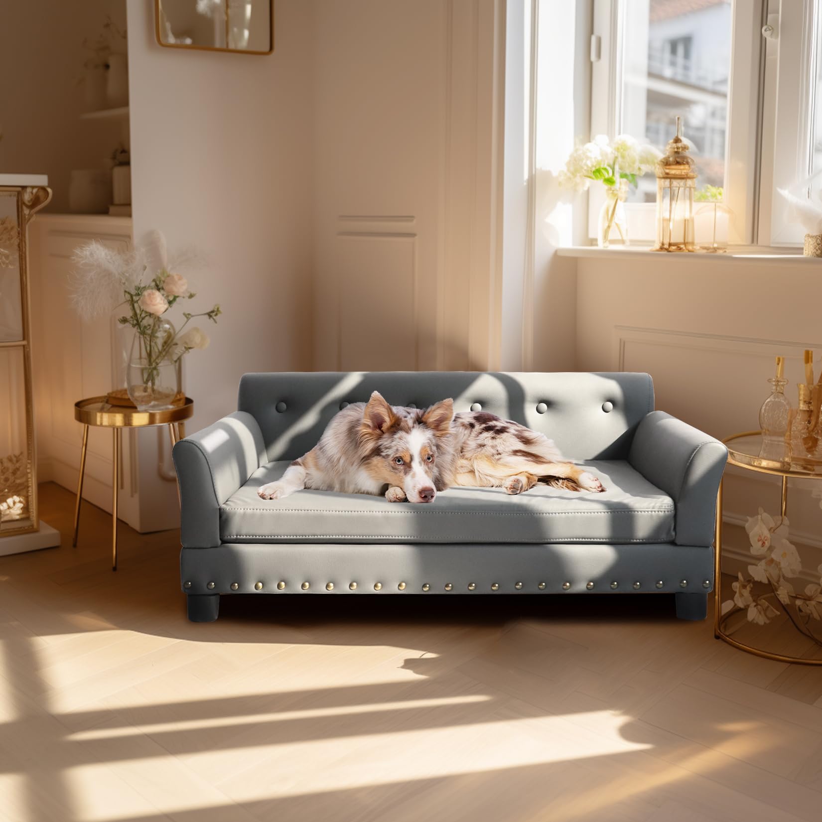 bingopaw-pet-sofa-canap-chien-xl-96x70x40cm-gris-fonc image 3
