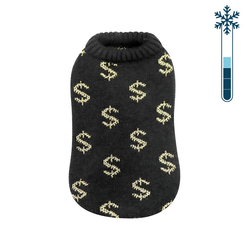 croci-dollars-pull-chien-motif-dollar-col-rond-35-cm image 1