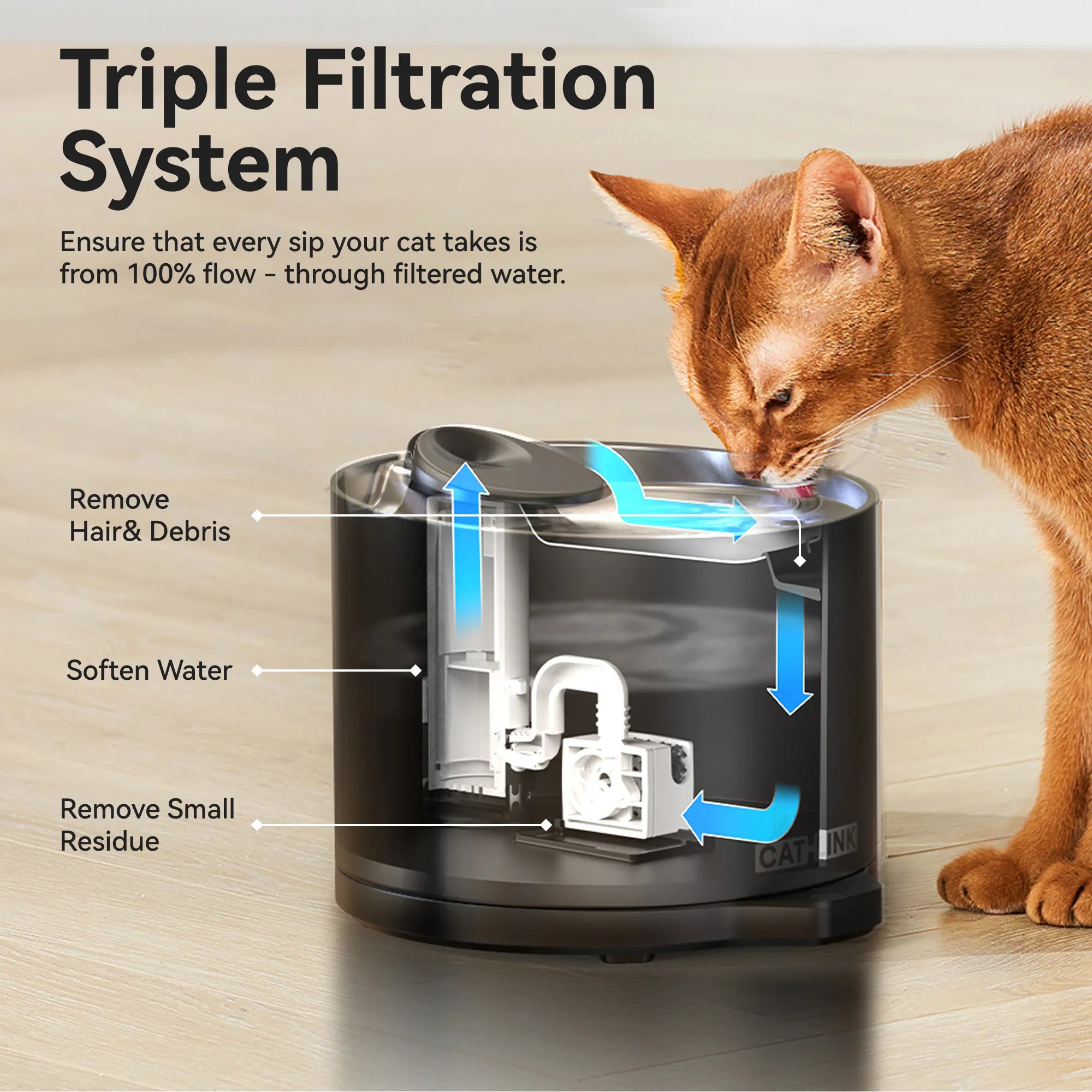 catlink-water-fountain-pure-2-lite-fontaine-chat-2600-ml-silencieuse image 6