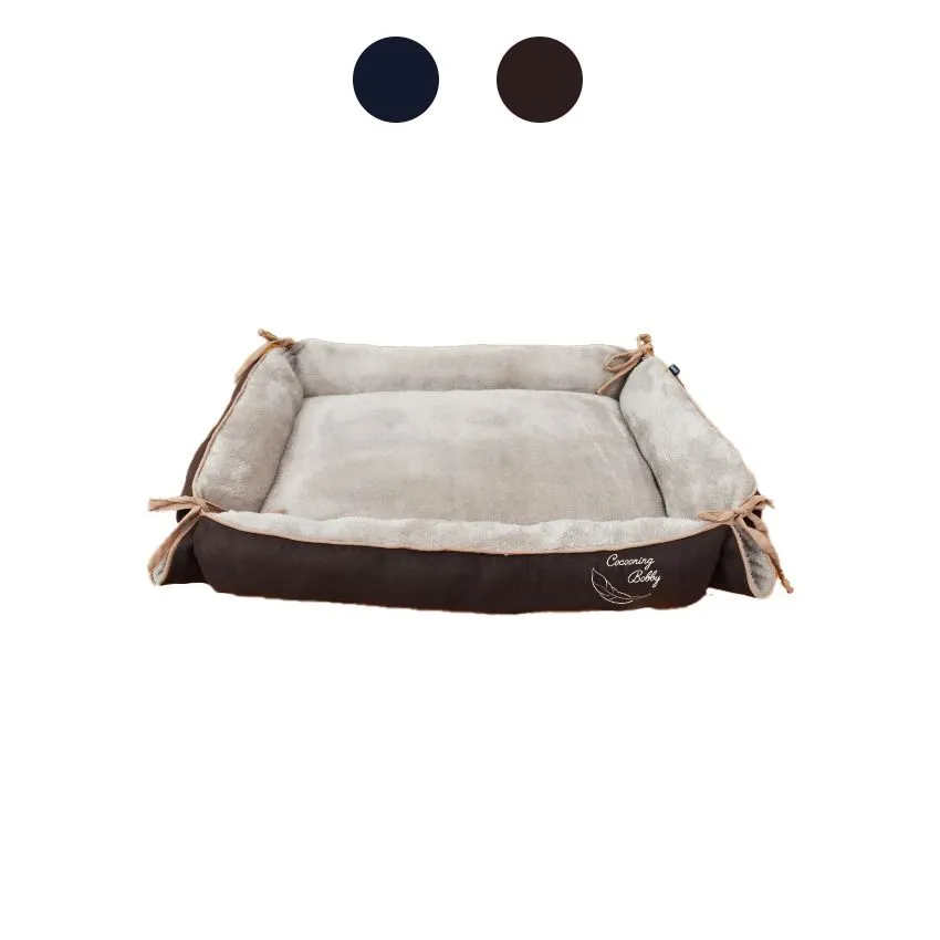 croci-bobby-multirelax-panier-chien-bleu-coussin-plaid image 1