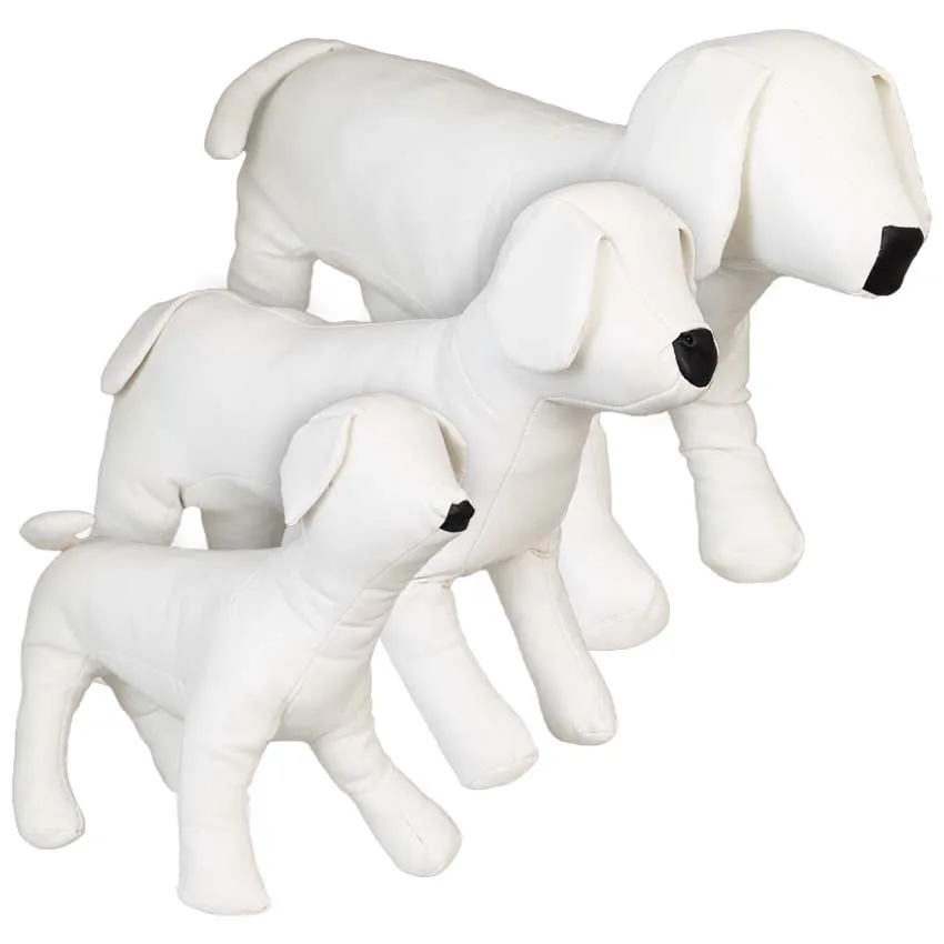 croci-mannequin-chien-simili-cuir-blanc-30-cm image 1