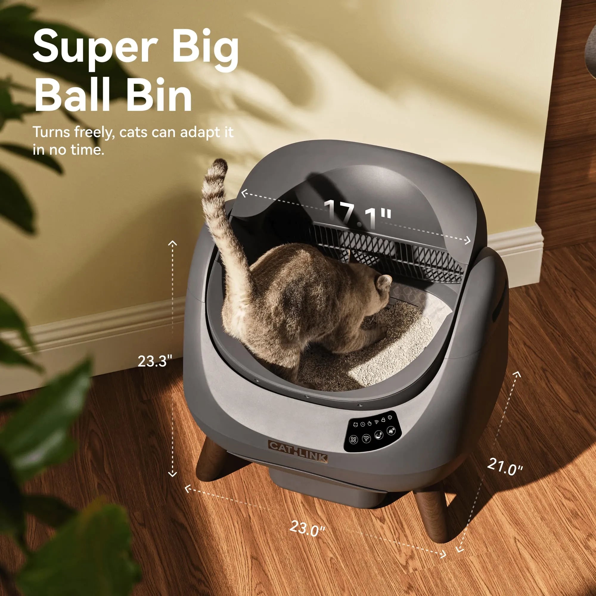 catlink-self-cleaning-litter-box-scooper-open-x-gris-fonc image 3