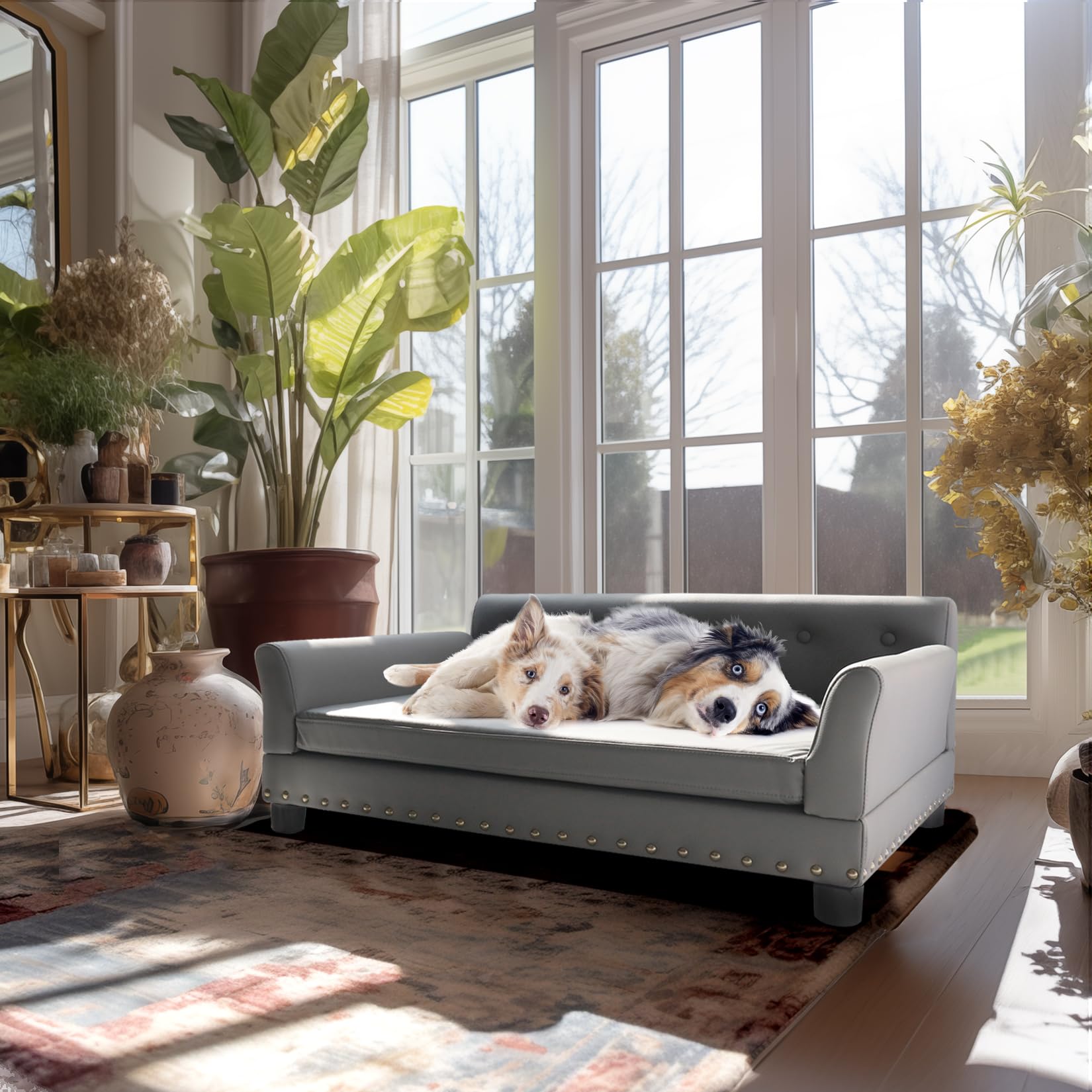 bingopaw-pet-sofa-canap-chien-xxl-120x74x40cm-gris-fonc image 3