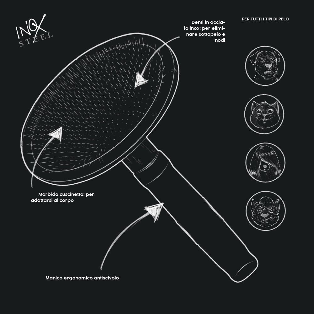 croci-barbershop-smooth-tail-carde-brosse-chien-dents-fines image 2