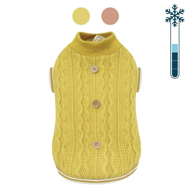 croci-tresser-pull-chien-jaune-35-cm-col-roul image 1