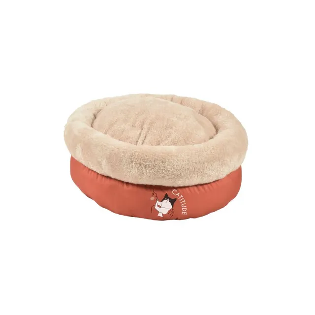 croci-bobby-tea-party-nest-niche-ronde-chien-45-cm-orange image 1