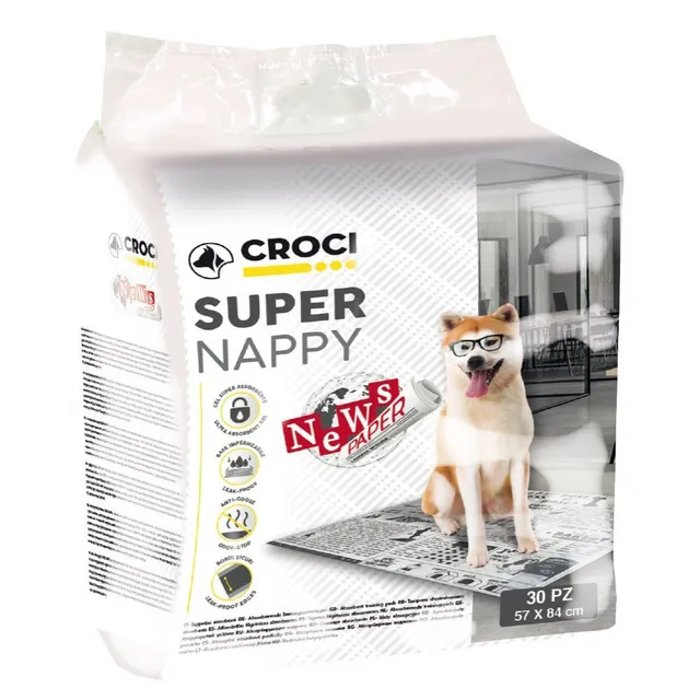 croci-super-nappy-tapis-chien-journal-57x54-cm-30-pi-ces image 1