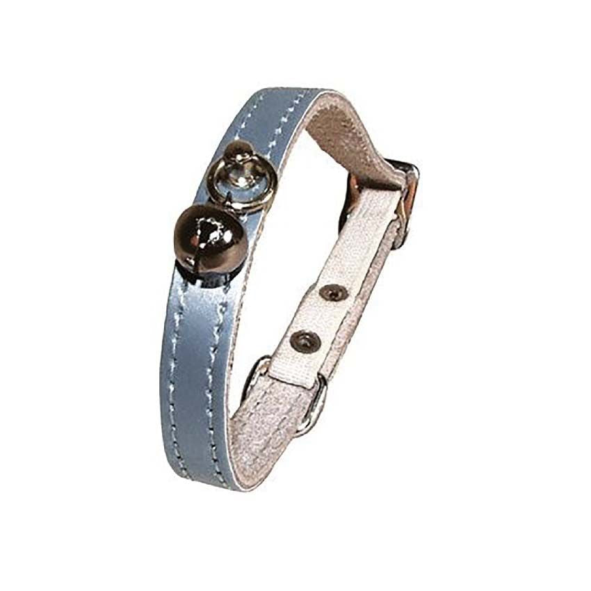 croci-bobby-irise-collier-chat-cuir-bleu-iris image 2