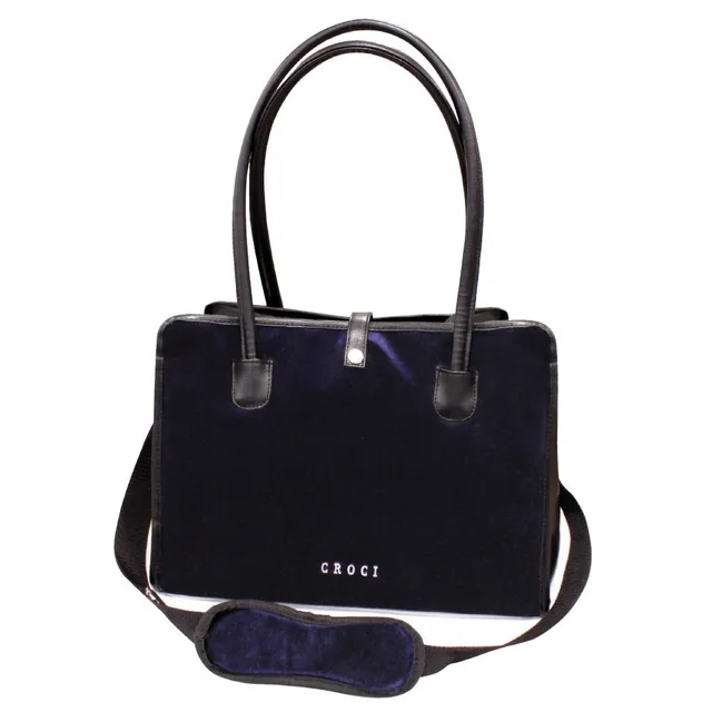 croci-velor-sac-transport-chien-chat-velours-noir image 1