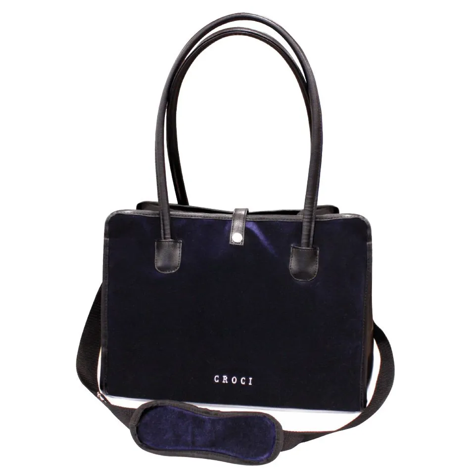 croci-velor-sac-transport-chien-chat-velours-noir image 1