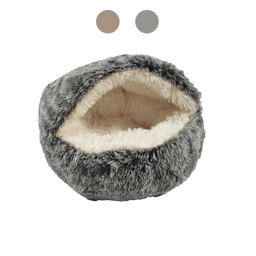 croci-bubble-poilu-niche-chat-panier-rond-beige-50-cm image 1