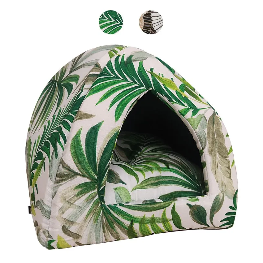 croci-pyramid-maison-chat-niche-coussin-43x43-cm image 1