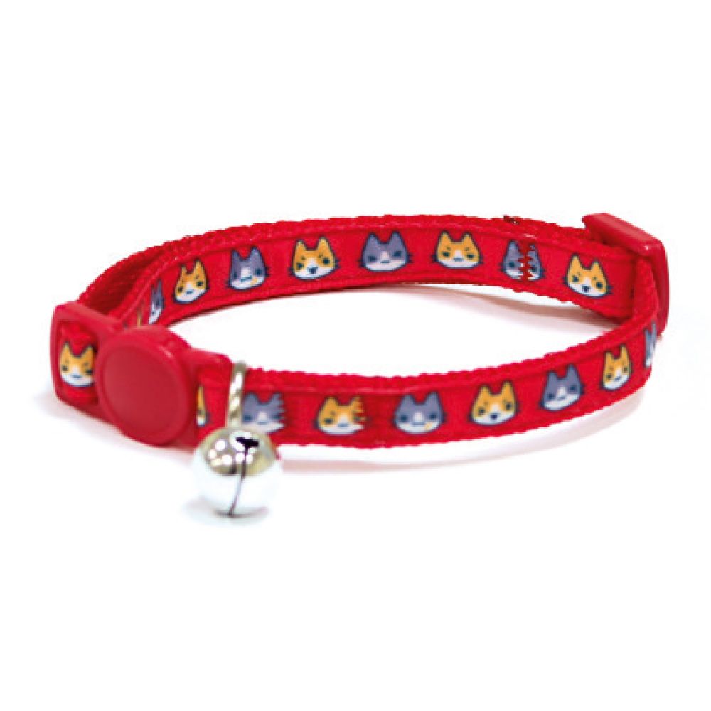 croci-catmania-collier-chat-nylon-rouge-clochette image 2
