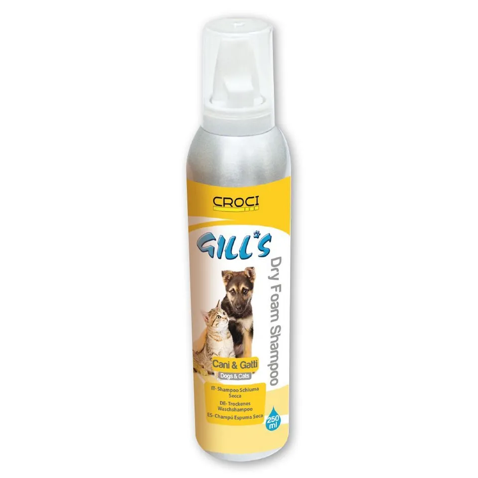 croci-gill-s-dry-foam-shampoing-sec-chien-chat-250-ml image 1