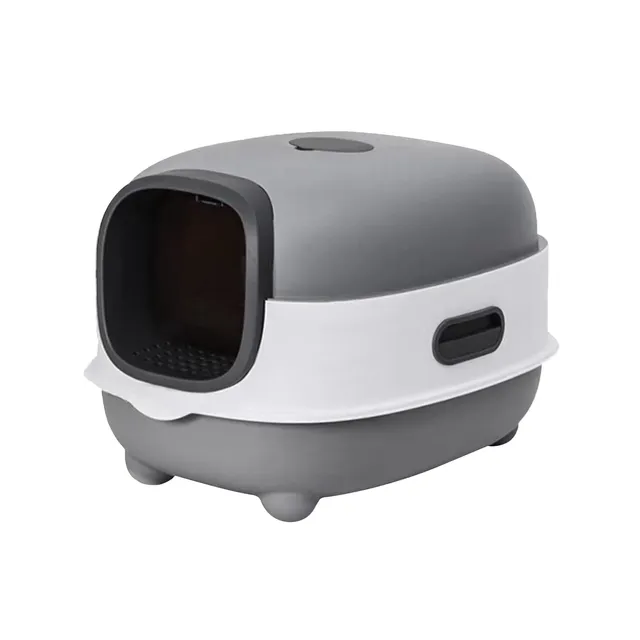 bingopaw-bac-liti-re-ferm-gris-56-cm-filtre-charbon-15-kg image 1