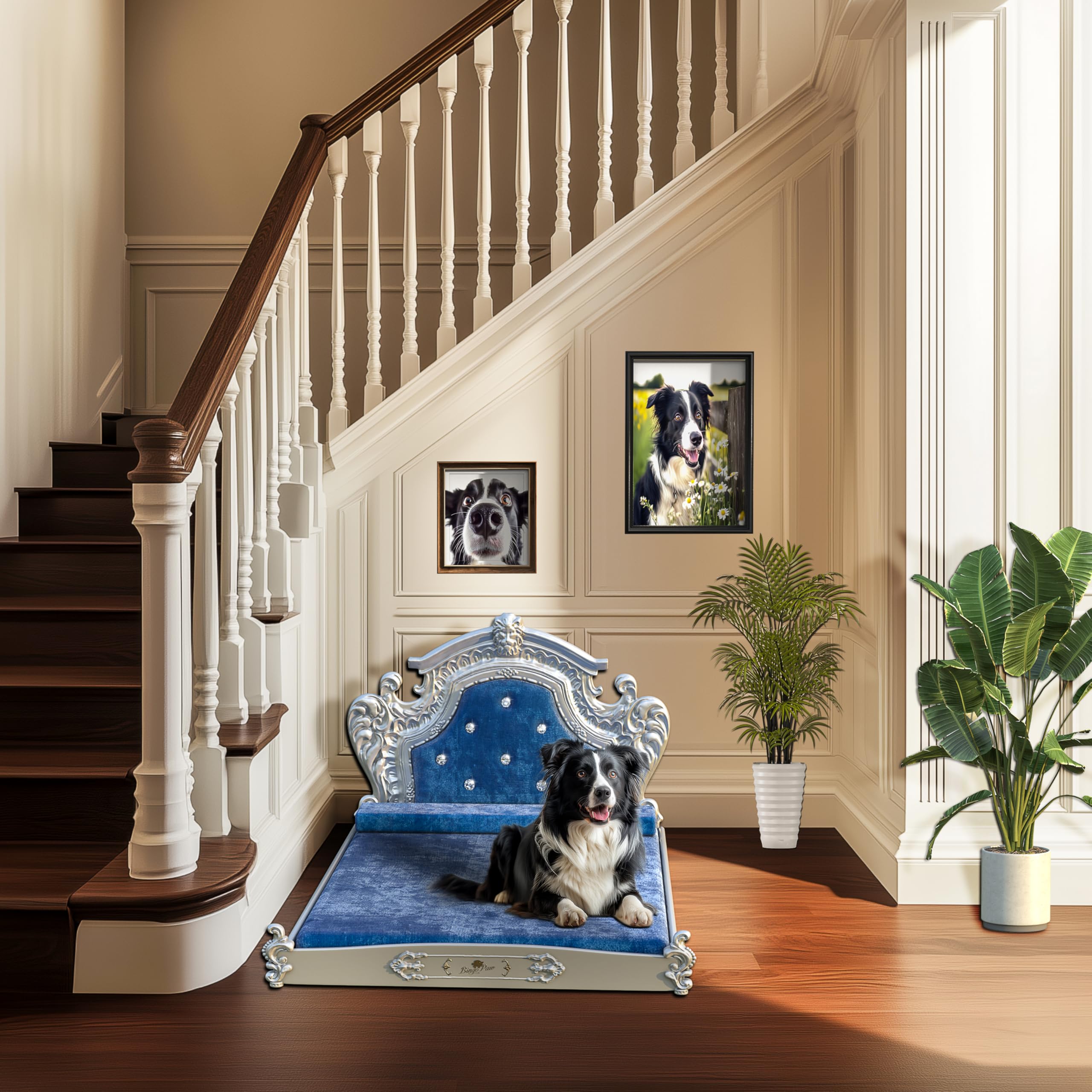 bingopaw-pet-sofa-canap-chien-baroque-bleu-l-95-5-cm image 2