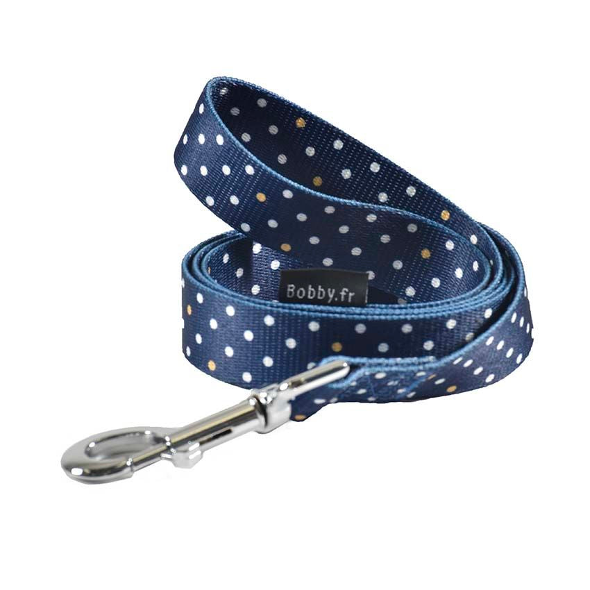 croci-bobby-pretty-laisse-chien-nylon-pois-1-m-bleu image 3