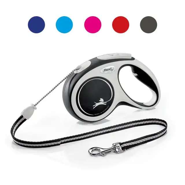 flexi-new-comfort-laisse-enrouleur-chien-corde-5-m-bleue image 1