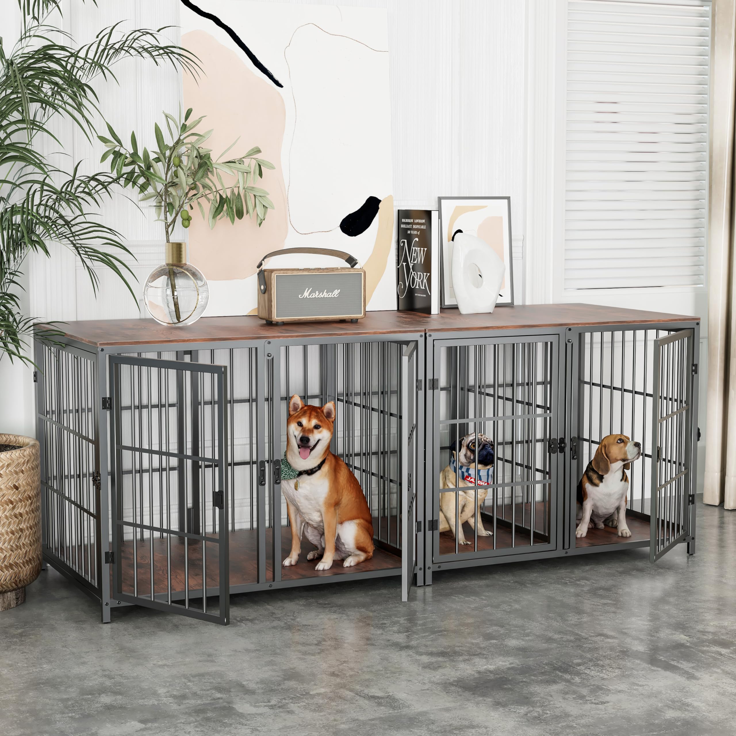 bingopaw-dog-crate-cage-chien-bois-90x62cm-noire image 8