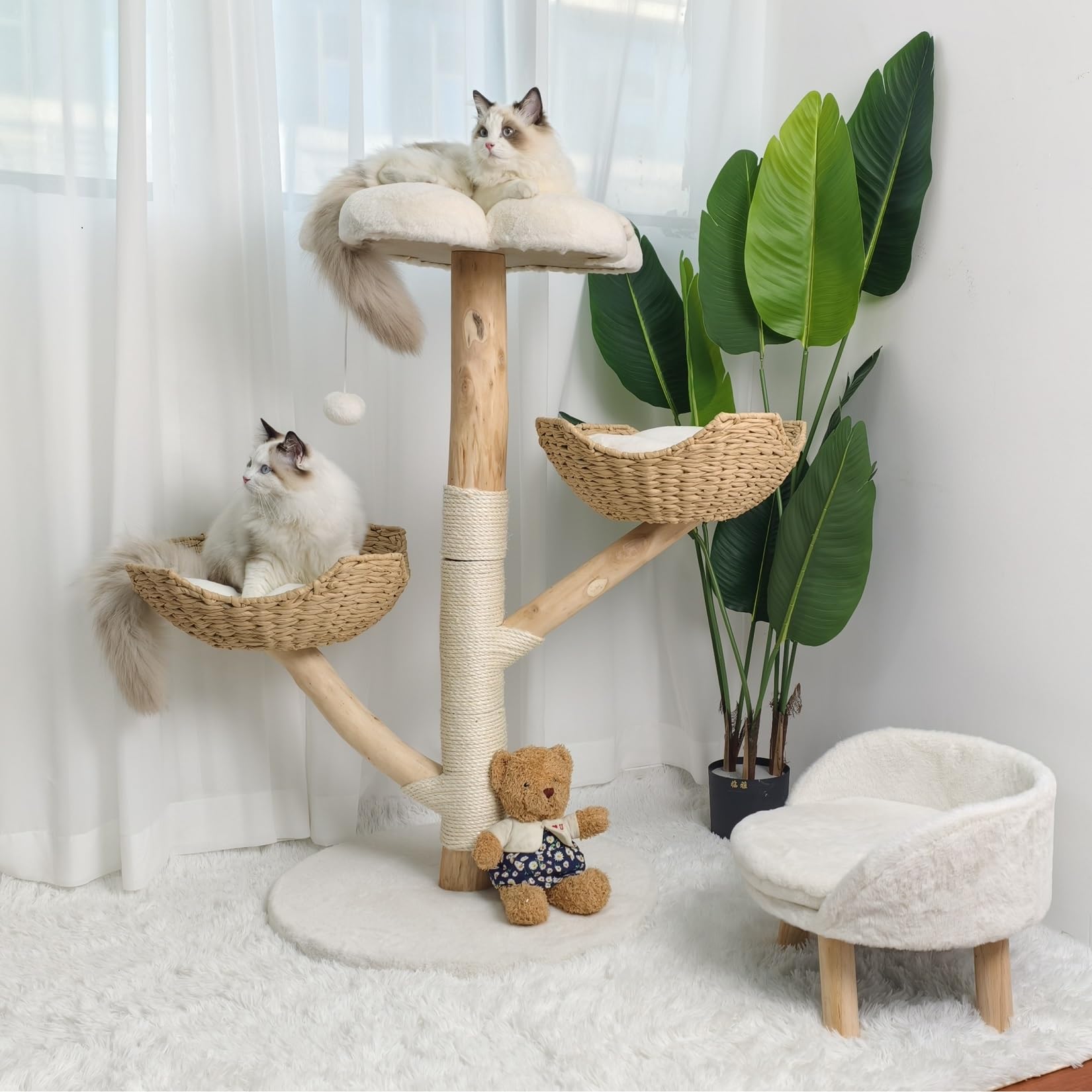 bingopaw-cat-climber-arbre-chat-bois-111cm-3-plateformes image 5