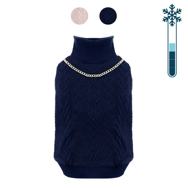 croci-chains-pull-chien-bleu-25-cm-col-polaire image 1
