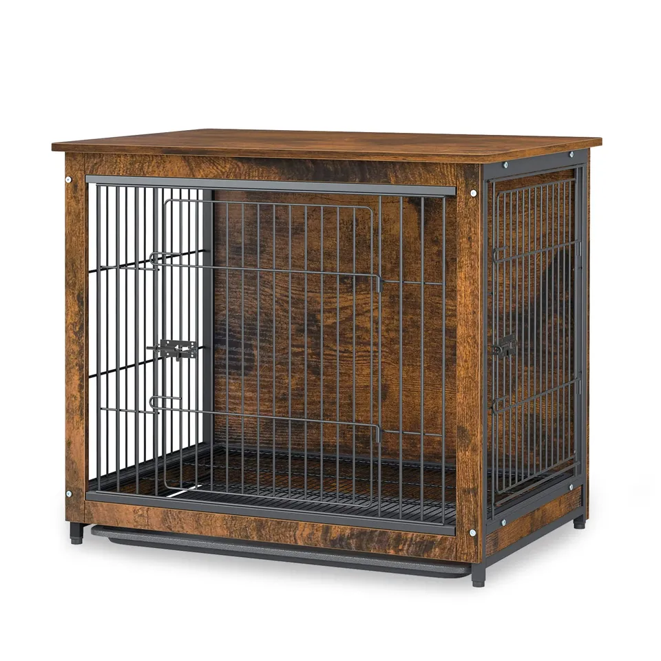 bingopaw-dog-crate-cage-chien-bois-63x51cm-double-porte image 1