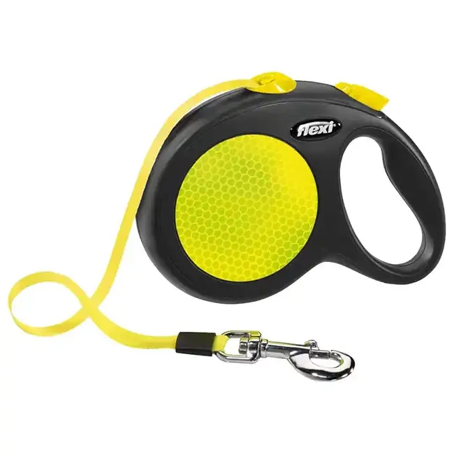 flexi-new-neon-laisse-enrouleur-chien-sangle-5-m-jaune-m image 1