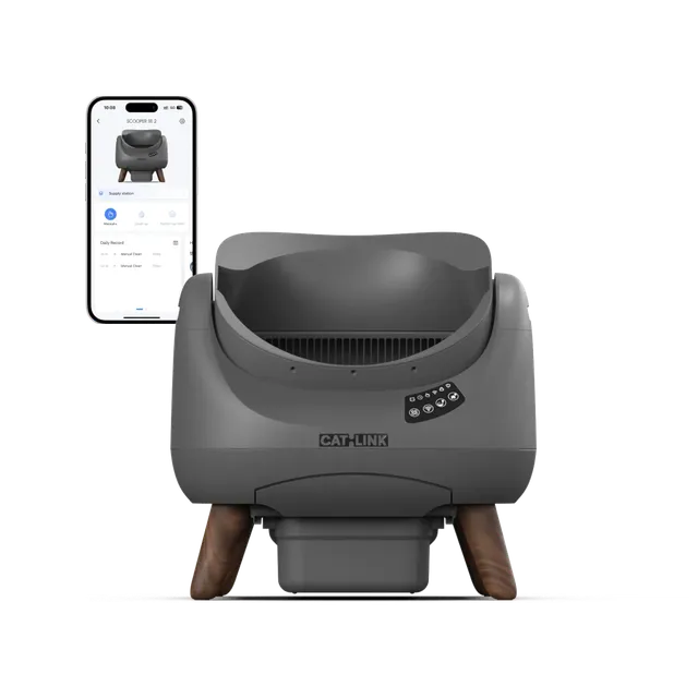 catlink-self-cleaning-litter-box-scooper-open-x-gris-fonc image 1