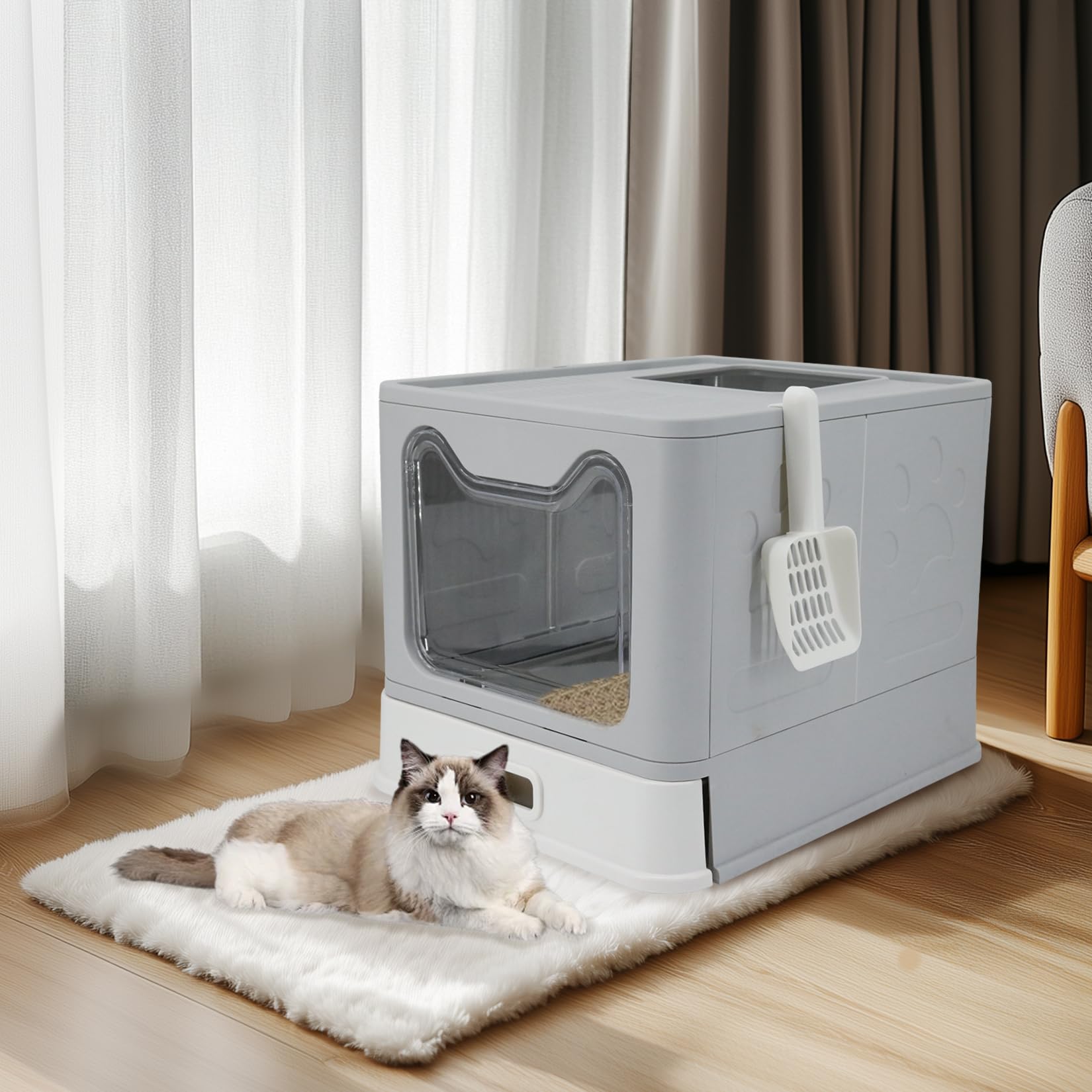 bingopaw-cat-supplies-bac-liti-re-xxl-inox-ferm-48-5cm image 2