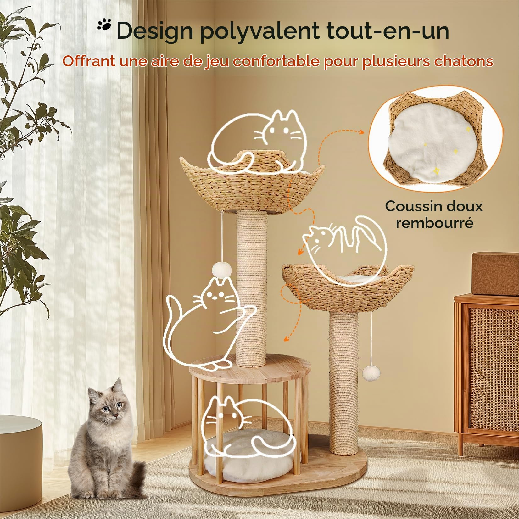 bingopaw-arbre-chat-99-cm-sisal-2-plateformes-niche image 5