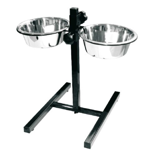 croci-solid-dinner-gamelle-chien-sur-lev-e-noire-20-cm image 1