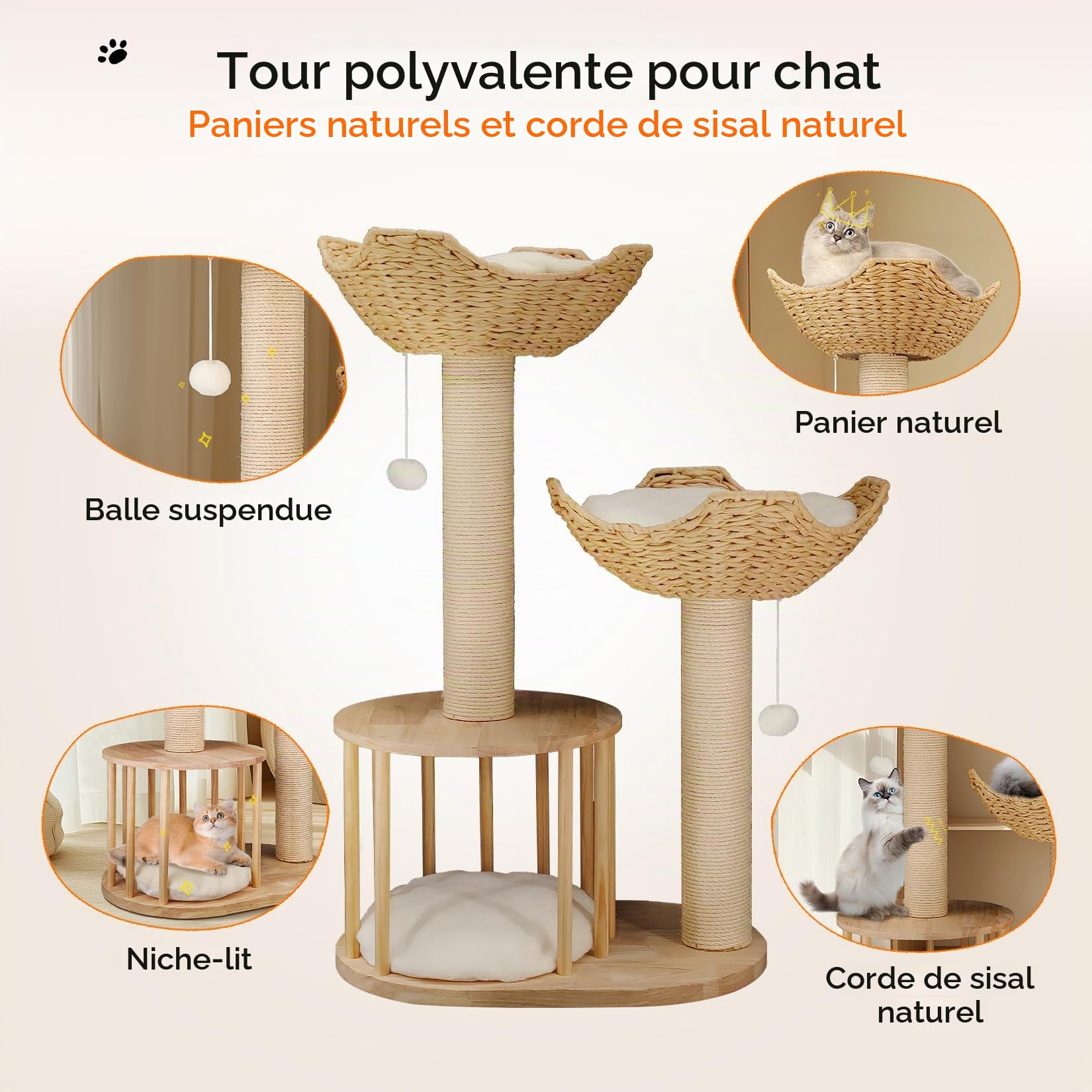 bingopaw-arbre-chat-99-cm-sisal-2-plateformes-niche image 6