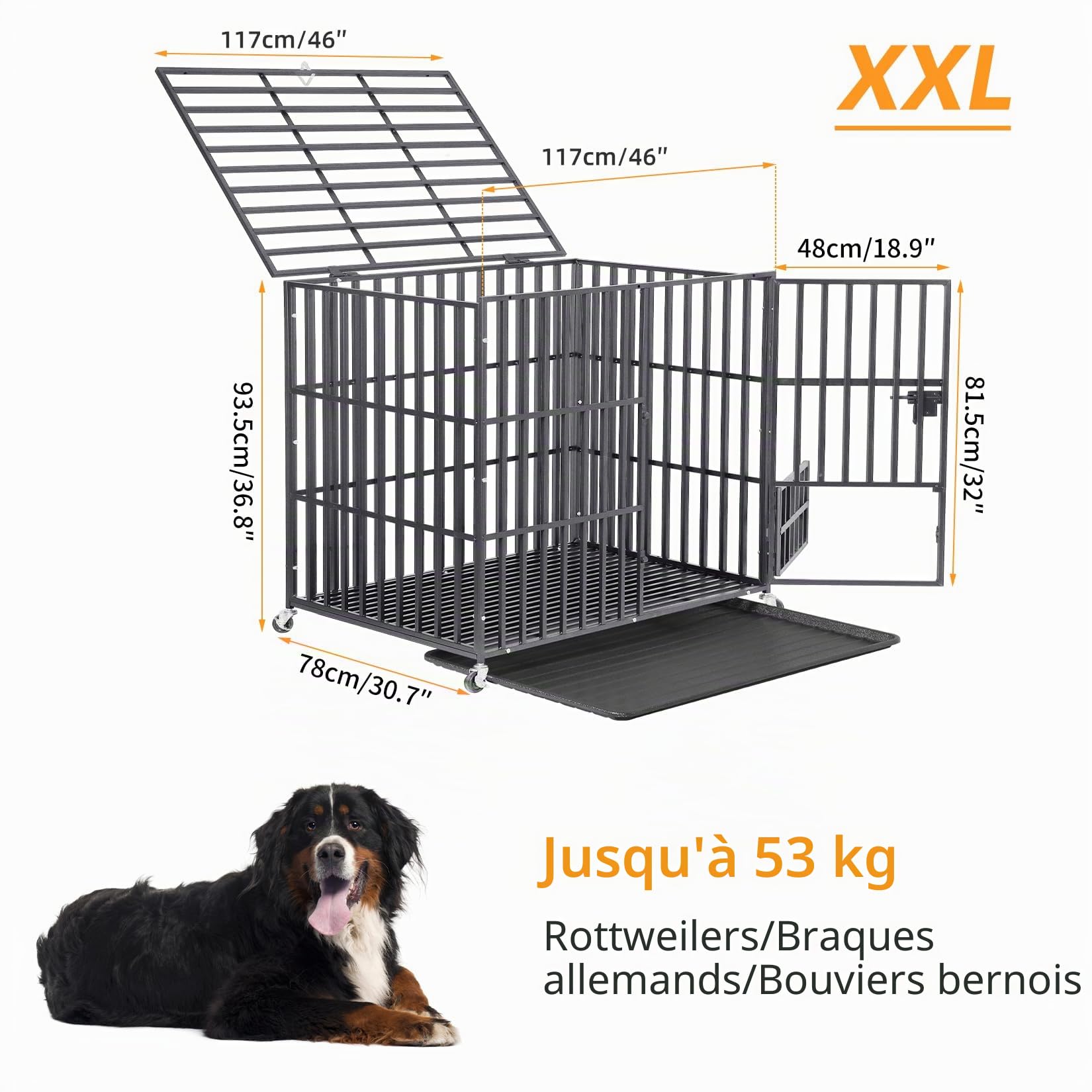 bingopaw-dog-crate-cage-chien-xxl-117cm-m-tal-roulettes image 4