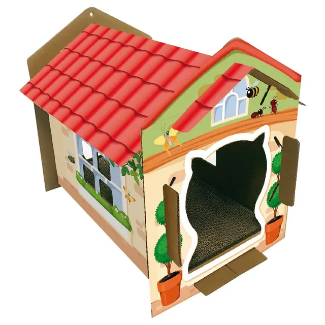 croci-villa-color-maison-griffoir-chat-carton image 1