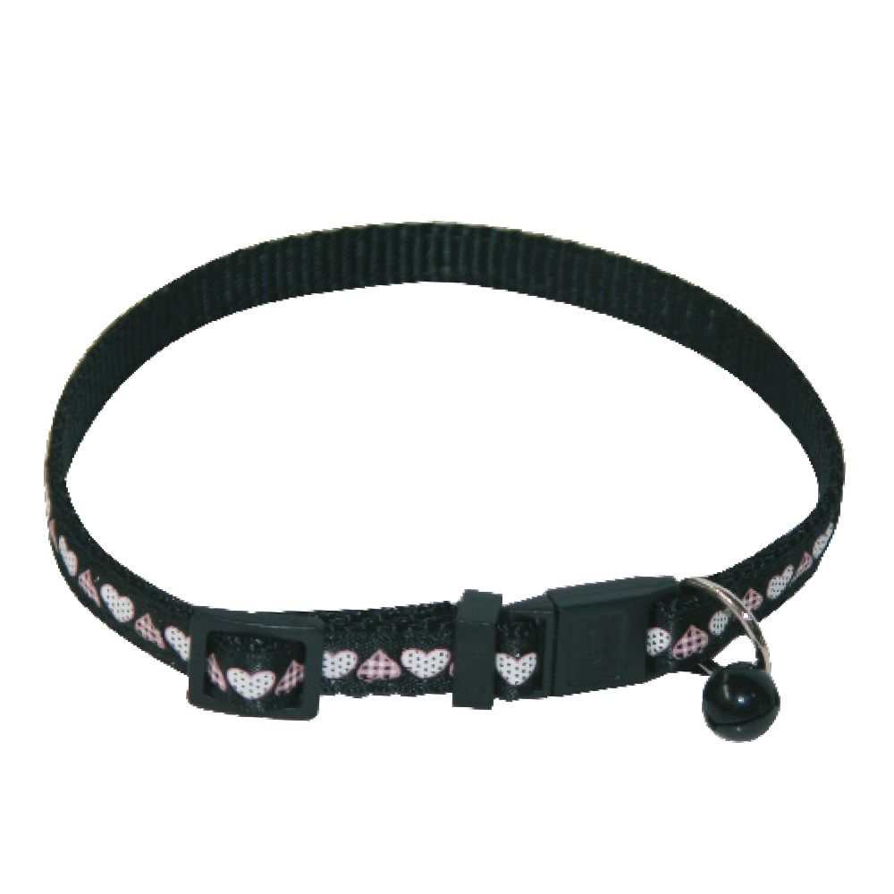 croci-hearts-collier-chat-c-urs-noir-clochette image 1