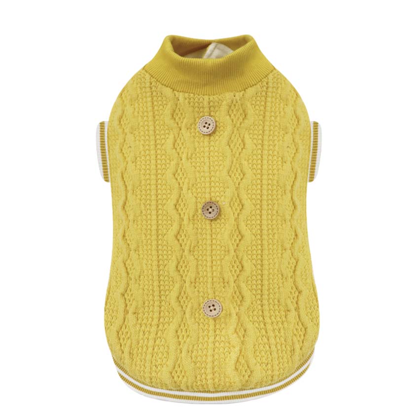 croci-tresser-pull-chien-jaune-35-cm-col-roul image 3