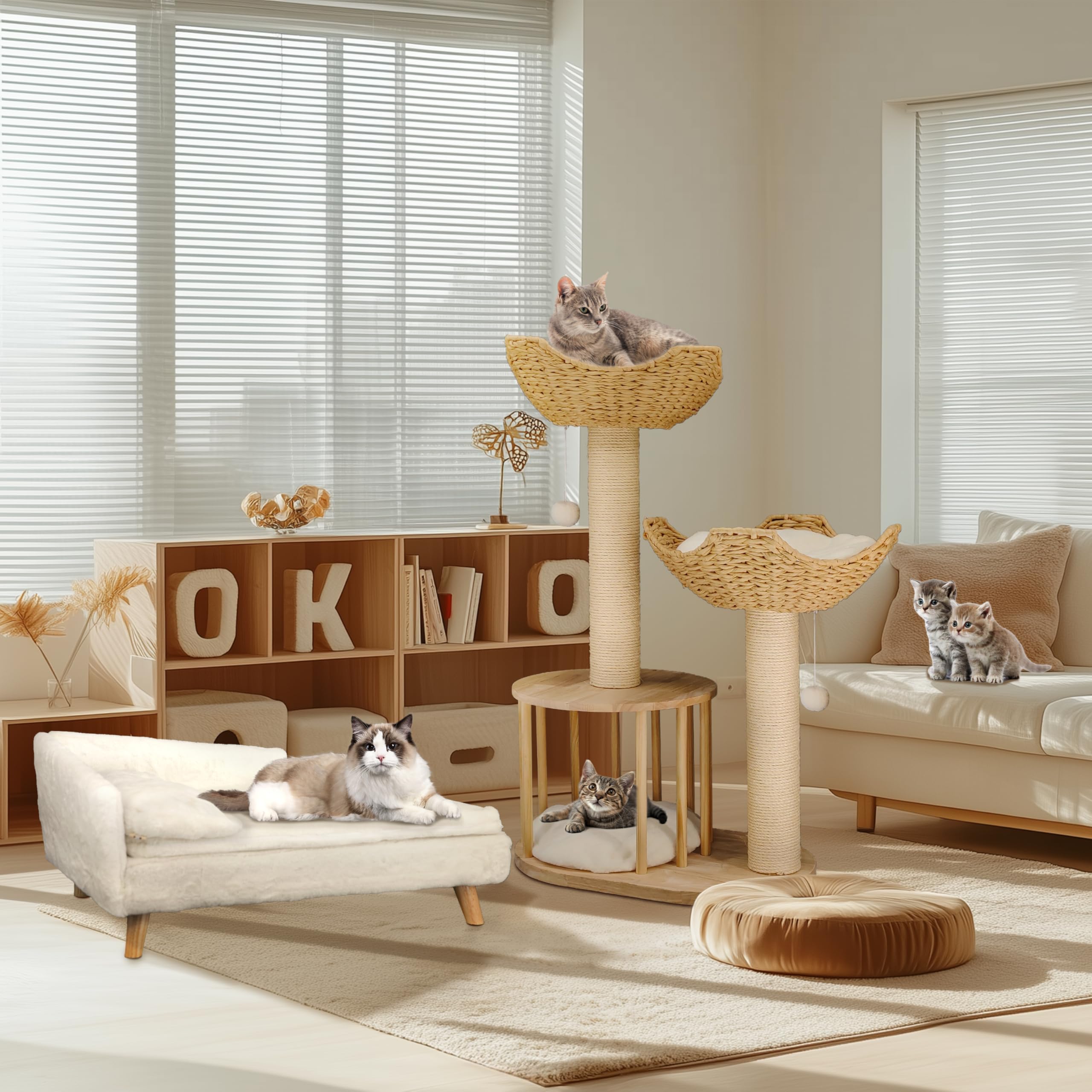 bingopaw-arbre-chat-99-cm-sisal-2-plateformes-niche image 3