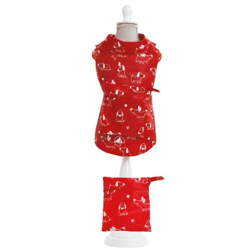 croci-manteau-de-pluie-pour-chien-rouge-poche image 1
