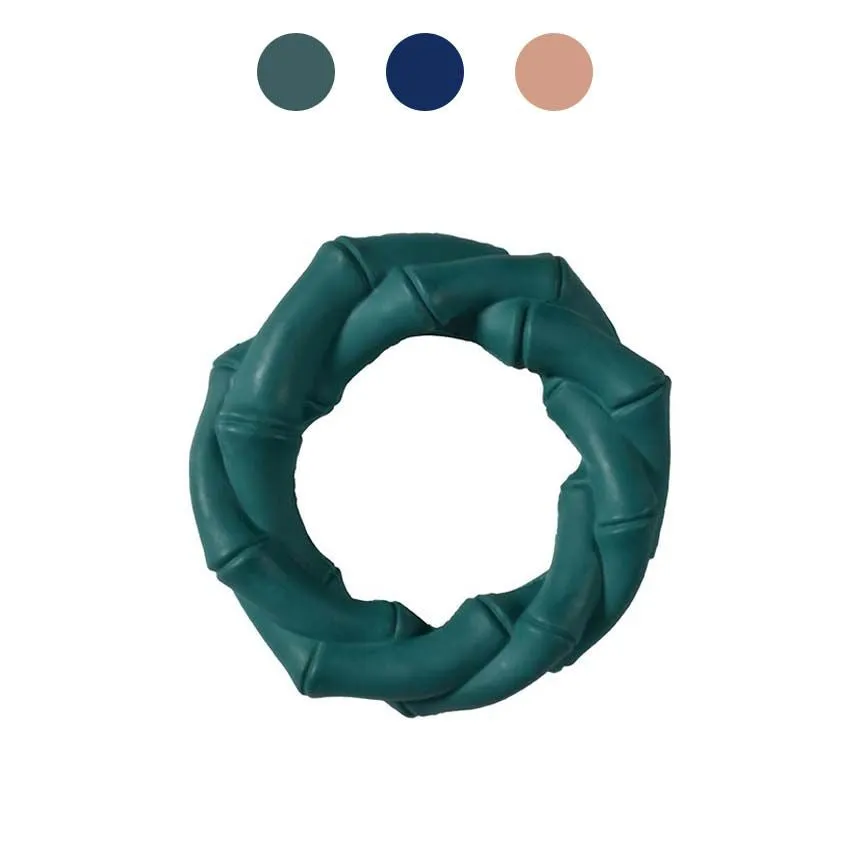 croci-bobby-bamboo-jouet-caoutchouc-chien-anneau-bleu image 1