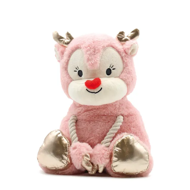 croci-xmas-blush-zoe-jouet-chien-peluche-no-l-rose-sonore image 1