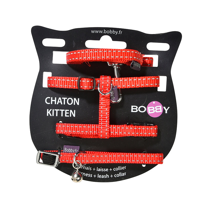 croci-bobby-safe-kit-chat-harnais-collier-laisse-nylon image 2