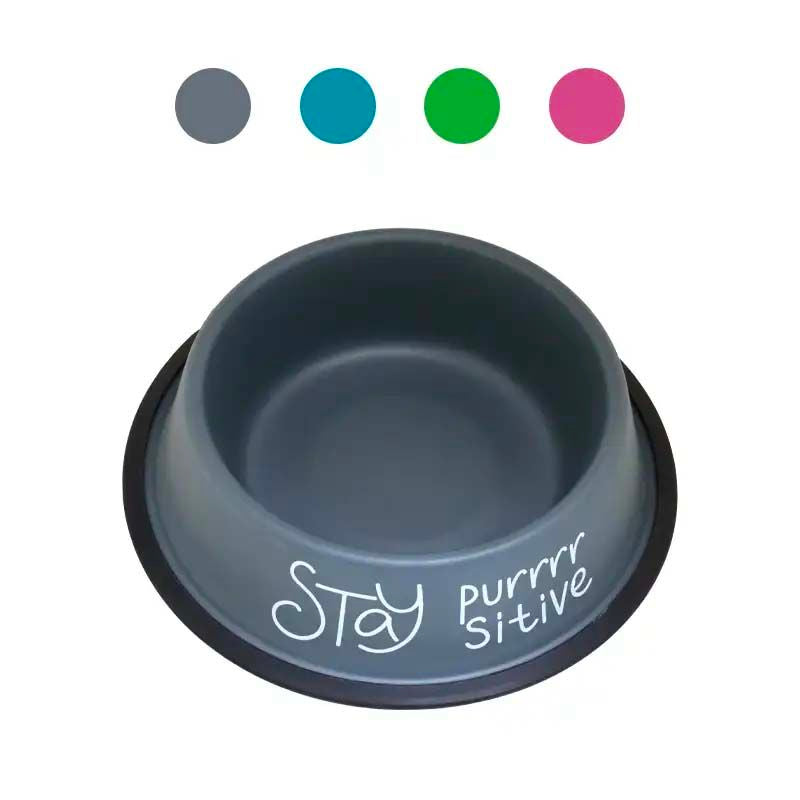 croci-new-color-gamelle-inox-chien-anthracite-470-ml image 1