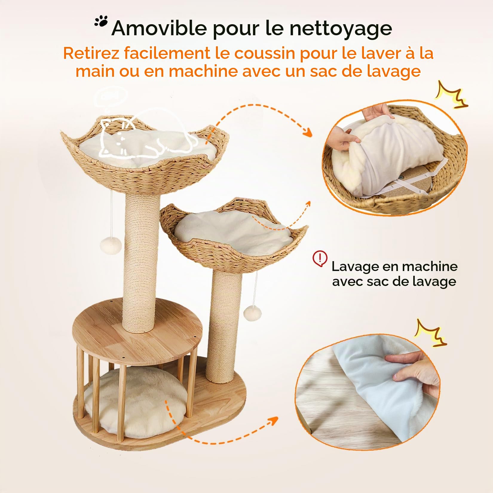 bingopaw-arbre-chat-99-cm-sisal-2-plateformes-niche image 8