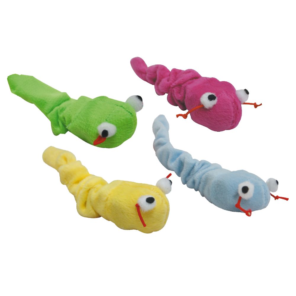 croci-tremolino-serpent-jouet-chat-peluche-couleurs-assorties image 1