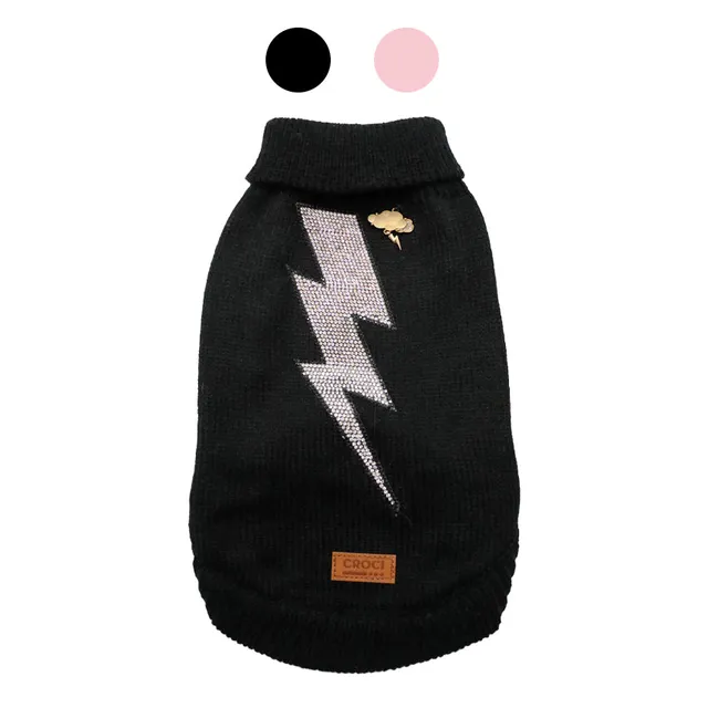 croci-thunder-pull-noir-pour-chien-30-cm-strass image 1