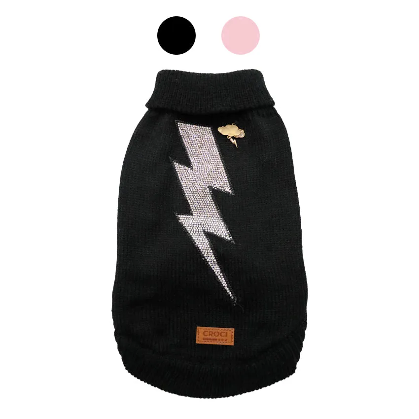 croci-thunder-pull-noir-pour-chien-30-cm-strass image 1