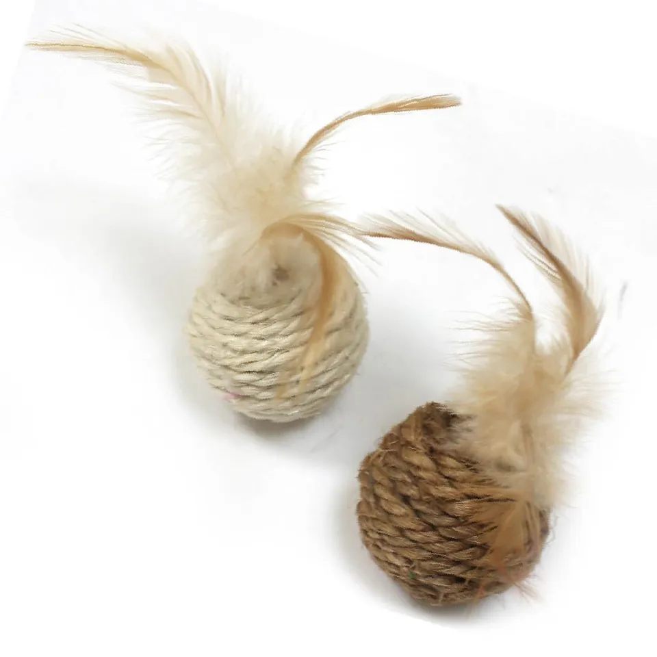 croci-balle-corde-jouet-chat-plume-4-2-cm image 1