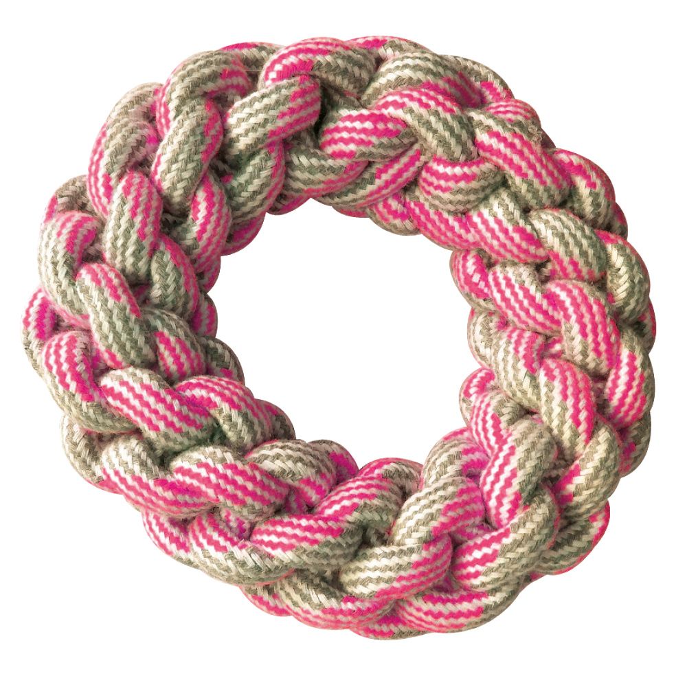 croci-pastel-jouet-chien-corde-anneau-rose-18-cm image 2