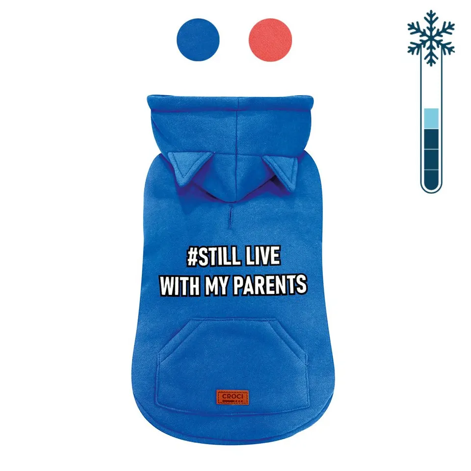 croci-still-sweat-capuche-chien-bleu-30-cm-hiver image 1