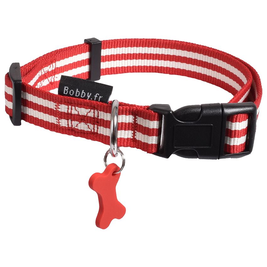 croci-bobby-stripe-collier-nylon-chien-ray-rouge-25-40-cm image 7